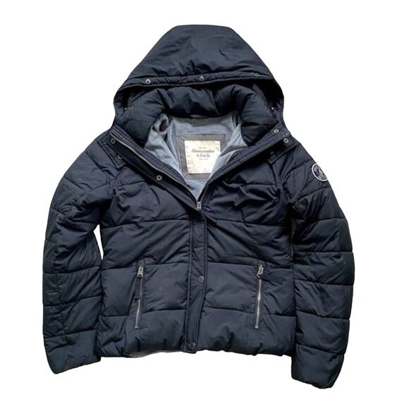Abercrombie & Fitch Navy Classic Puffer Jacket Size M - Picture 1 of 11